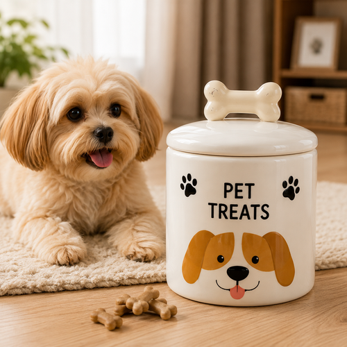 Dog Ceramic Treat Jar