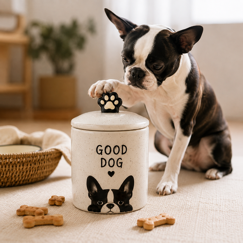Paw‑Shaped Knob Airtight Dog Snack Storage Canister
